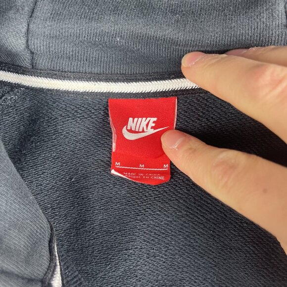 Nike Hoodie Mens M Black White AW77 FT Speed Stripe Full Zip 614488-010 - Picture 8 of 16